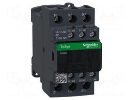 Contactor: 3-pole | NO x3 | Auxiliary contacts: NC + NO | 110VDC | 32A