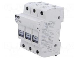 Fuse base | 10x38mm | for DIN rail mounting | 32A | 690VAC | Poles: 3