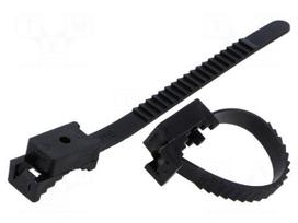 Cable strap clip | L: 120mm | 50pcs | -15÷80°C | StrapLock | Body: black