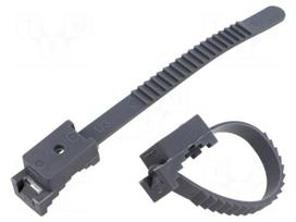 Cable strap clip | L: 120mm | 50pcs | -15÷80°C | StrapLock | Body: grey