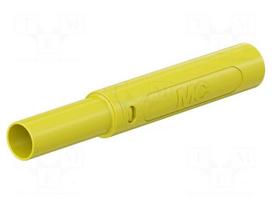 Laboratory connector: 4mm banana | plug | 32A | 1kV | yellow | 2.5mm2