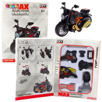 Žaidimų zona | PC | Konsolės | Priedai // Žaislai ir žaidimai vaikams // Motocykl Do Składania Skręcania Metal 1:14 DIY Czarno-Pomarańczowy