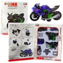 Žaidimų zona | PC | Konsolės | Priedai // Žaislai ir žaidimai vaikams // Motocykl Do Składania Skręcania Metal 1:14 DIY Zielono-Niebieski
