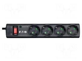 Plug socket strip: protective | Sockets: 4 | 250VAC | 10A | black | IP20