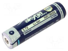 Re-battery: Li-Ion | 18650,MR18650 | 3.7V | 2900mAh | Ø18.5x69.5mm