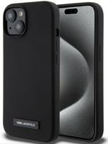 Nugarėlės dėklai Karl Lagerfeld Apple iPhone 15 Liquid Silicone Plaque MagSafe Case Black