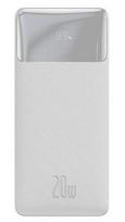 Išorinė baterija Baseus  Bipow fast charging power bank 10000mAh 20W white (Overseas Edition) + USB-A - Micro USB cable 0.25m White