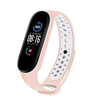 Dirželis iLike  Silicone Wristband Strap for Xiaomi Mi Band 5 Dots Pink White