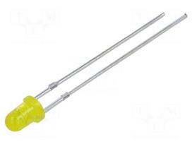 LED | yellow | 3mm | 20÷100mcd | 40° | Front: convex | 1.8÷2.4VDC