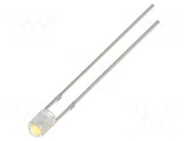 LED | white warm | 3mm | 5800÷7000mcd | 60° | Front: convex | 2.9÷3.4VDC