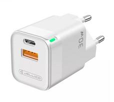 Adapteriai Jellico  C44 Mini PD 30W QC 3.0 Smart Adaptive Fast Charger with 1x USB-C (5-20V) / USB 3A White