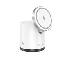 Belaidis įkroviklis Jellico  W22 4in1 Wireless charger Magsafe 15W iPhone + 3W Apple Watch + Airpods + Lamp White