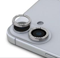 Apsauginiai stiklai Guess Apple iPhone 16/16 Plus Fixed Glliter Protective Lens Silver