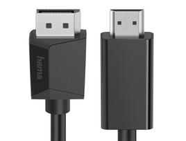 Elektros prekės Hama  Video Cable, DisplayPort Plug - HDMI  Plug, Ultra-HD 4K, 1.50 m