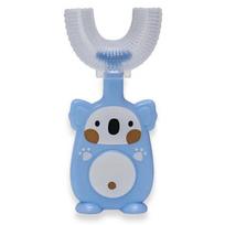 Dantų šepetėlis Kiddyz  U1 Manual Tooth brush kids 2–6 years U shape soft silicone bristles + Dustproof case Blue