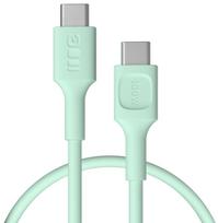 Cable Green Cell PowerFlex Fast Charging USB Type-C Male - USB Type-C Male 100W Mint Green 0.3m