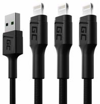 Green Cell GC Ray Cable Set 3x USB - Lightning with the LED Diode Fast Charging 1.2m