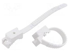 Cable strap clip | L: 120mm | 50pcs | -15÷80°C | StrapLock | Body: white