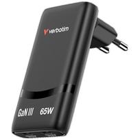 Verbatim Fold n Go Mains Charger USB-C / 65W / black