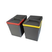 Rūšiavimo šiukšliadėžių komplektas 266mm aukštis, 2 x15L