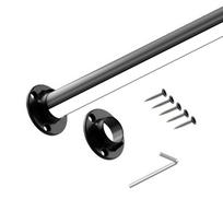 Rūbų kartelė/vamzdis Classic su ertme LED juostai, Ø25x2000mm, juoda su laikikliais