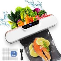 Kompaktiškas vakuuminis maisto pakavimo aparatas, automatinis sandarinimas, baltas, 1 vnt