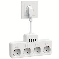 4 lizdų ir 4 USB prailgintuvas