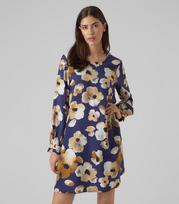 Vero Moda moteriška suknelė 10298876*01, tamsiai mėlyna/baltas, S