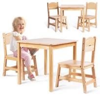 Medinis staliukas ir 2 kėdutės vaikams Mamabrum MAM249 WOODEN SET