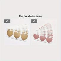 Širdelės formos nutrinami lipdukai, Auksinė spalva + Rose Golden