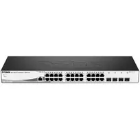 Šakotuvas D-Link DGS-1210-28/ME 28 prievadų Gigabit Metro Ethernet išmanusis jungiklis, 24x GbE, 4x SFP, be ventiliatoriaus