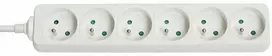 Ilgiklis - LINDY 6 Lizdų Schuko Prailgintuvas, 1.4 m, Baltas