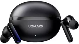 Ausinės Bluetooth USAMS Echo E02 TWS ANC+ENC belaidės juodos spalvos