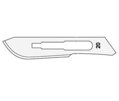 Surgeon skalpelio ašmenys Carbon Steel, 100 vnt. – Nr. 20
