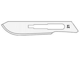 Surgeon skalpelio ašmenys Carbon Steel, 100 vnt. – Nr. 21