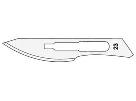 Surgeon skalpelio ašmenys Carbon Steel, 100 vnt. – Nr. 23