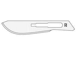 Surgeon skalpelio ašmenys Carbon Steel, 100 vnt. – Nr. 22
