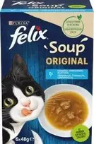 Purina Nestle Felix Original Soup Time Box žuvis – šlapias kačių maistas – 6x48g