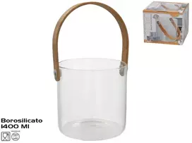 Ledo kibirėlis su bambukine rankena, 1400 ml, 13.50 x 13.50 x 25.00, KITCHEN&GO