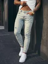 Vyriški šviesiai mėlyni džinsiai Rise