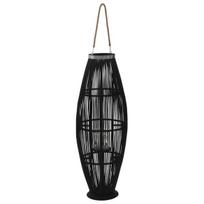vidaXL Pakabinamas žibintas žvakei, juodas, 95cm, bambukas