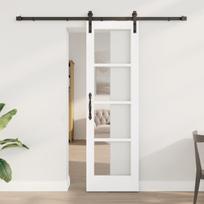 vidaXL Slankios durys ORKDAL Balta ir juoda 61 x 198,5 cm