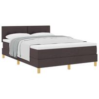 vidaXL Kiemas lova su pagalve Tamsiai rudas 160 x 200 cm audinys