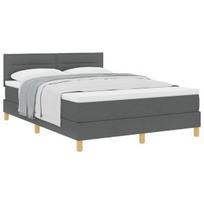 vidaXL Kiemas lova su pagalve Tamsiai pilka 160 x 200 cm audinys