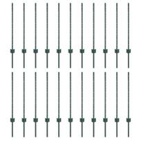 vidaXL Tvorelės stulpas 22 pcs Žalia 120 cm Plienas