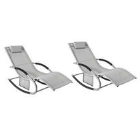 2 x supamasis krėslas, poilsio krėslas, lauko baldai, 2 sėdimos vietos, pilka, OGS28-HGx2