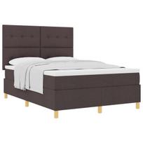 vidaXL Kiemas lova su čiužiniu Tamsiai rudas 140 x 190 cm audinys