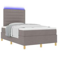 vidaXL LED Čiužinio Lova su čiužiniu Taupe 120 x 200 cm audinys
