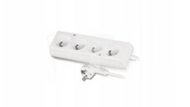 Baltas prailgintuvas su 4 lizdais, 3m laidas, 10a