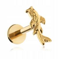 Titano labret auskaras Koi žuvelė - auksinis 1,2/6 mm
